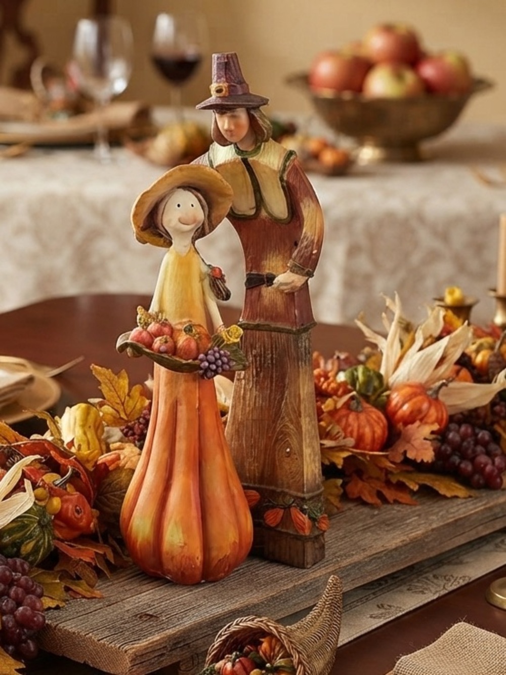 Delton Products Corp. Harvest Pilgrim figurines set